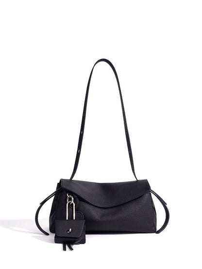 Mellow Pebbled Genuine Leather Flap Clutch Bag with Coin Pouch