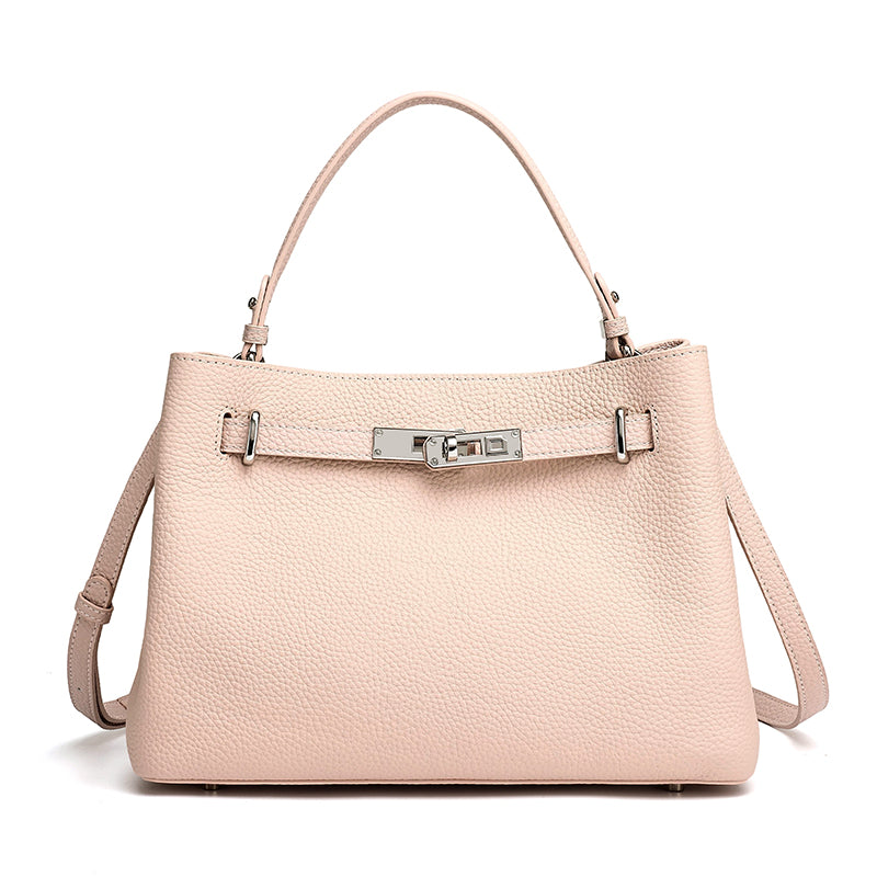 Sleek Genuine Leather Satchel Clutch Bag