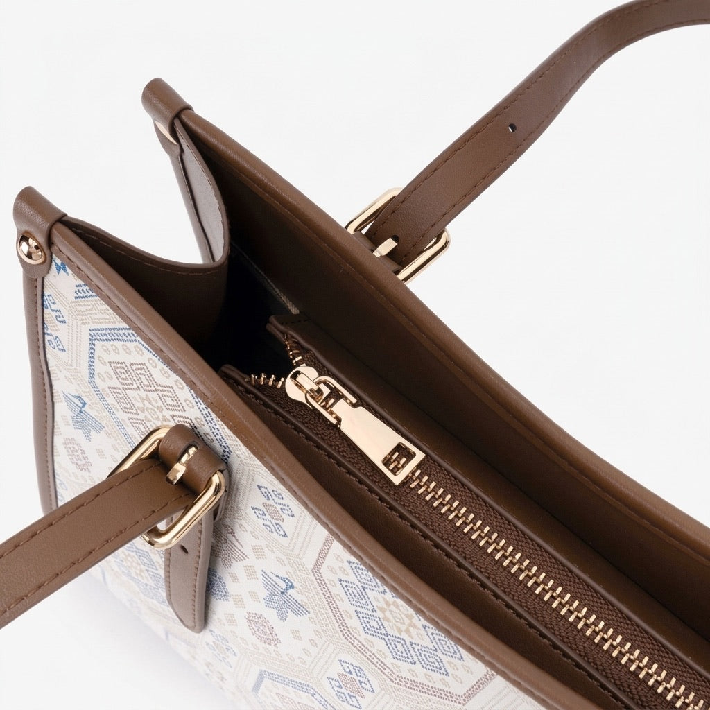 Graceful Geometric Vegan Eco-Leather Tote Clutch Bag