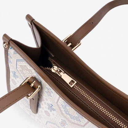 Graceful Geometric Vegan Eco-Leather Tote Clutch Bag
