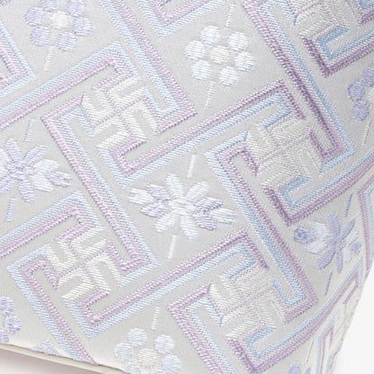 Refined Brocade Vegan Eco-Leather Tote Clutch Bag with Intricate Tassel Charm