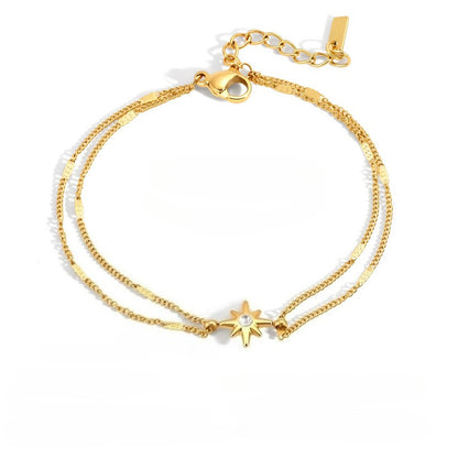 Elegant Minimalist Shimmering Double Layer Bracelet
