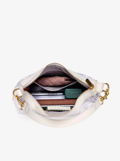 Elegant Brocade Pattern Vegan Eco-Leather Hobo Shoulder Bag
