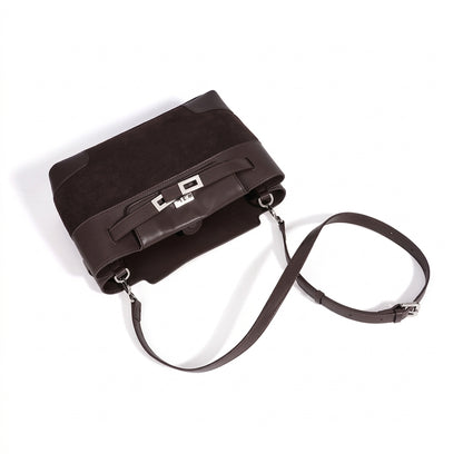 Geantă clutch lejeră din piele întoarsă naturală