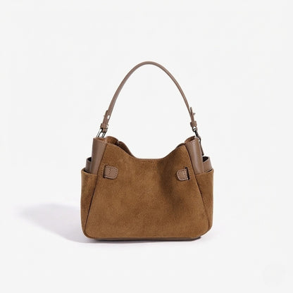 Lässige Beuteltaschen-Clutch aus echtem Veloursleder