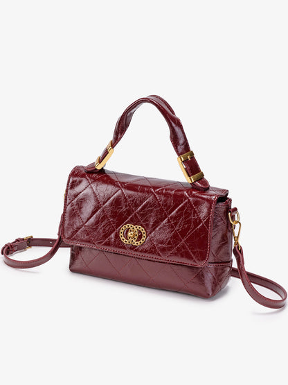 Radiant Quilted Vegan Eco-Leather Satchel Crossbody Bag