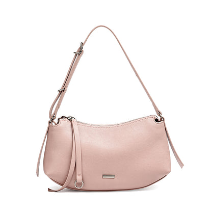 Elegant Genuine Leather Crescent Clutch Bag