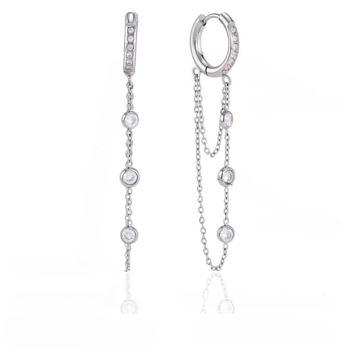 Modern Luxury Double Layer Station Chain Earrings