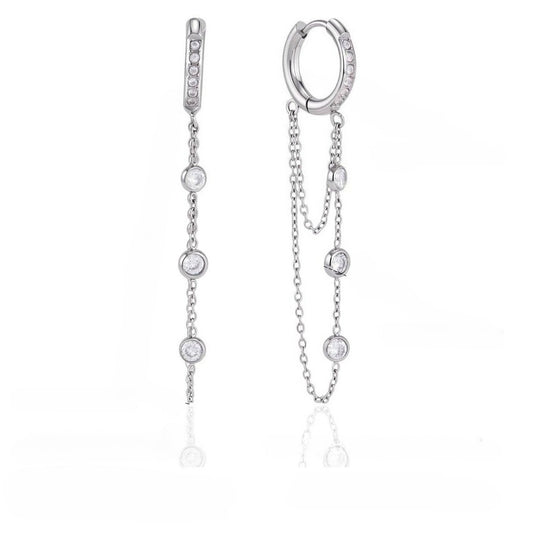 Modern Luxury Double Layer Station Chain Earrings