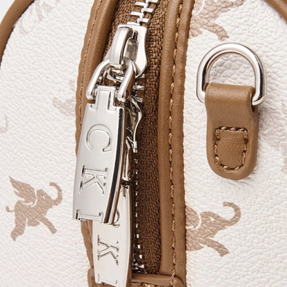 Borsa Boston di lusso a tracolla vintage con motivo Flying Elephant e monogramma