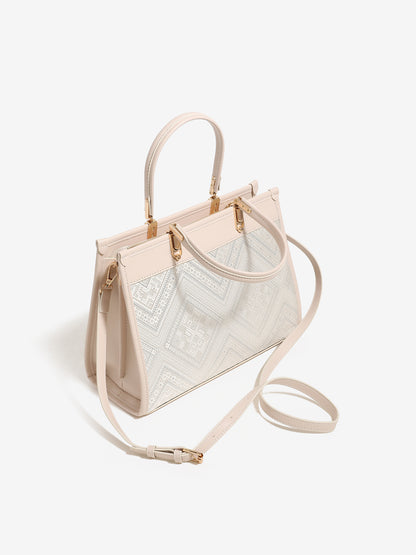 Exquisite Geometric Vegan Eco-Leather Clutch Bag