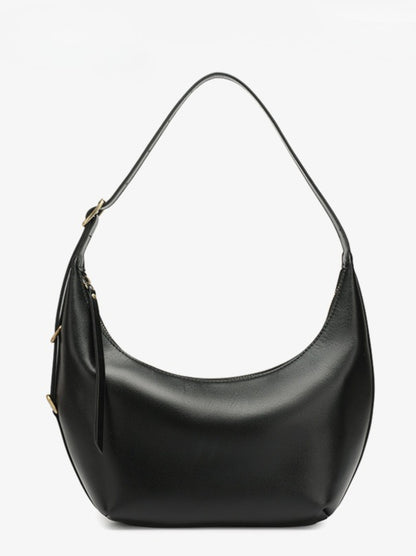 Niche Timeless Genuine Leather Dumping Bag With Unique Oil Waxed Patina