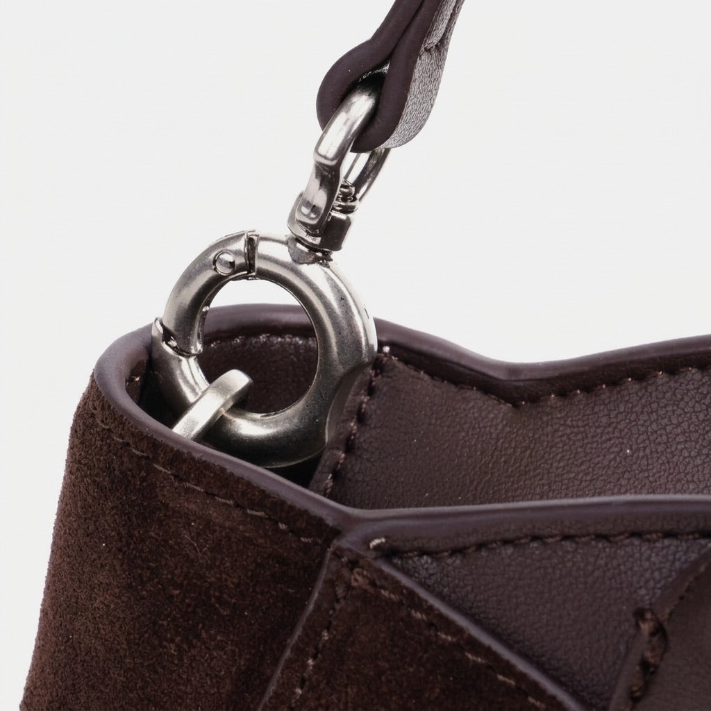 Muted Suede Genuine Leather Clutch Bag