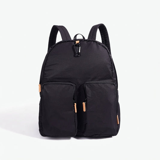 Mochila minimalista de nailon con gran capacidad y cierre de cremallera