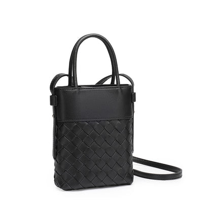 Mini borsa clutch artigianale intrecciata in vera pelle di agnello