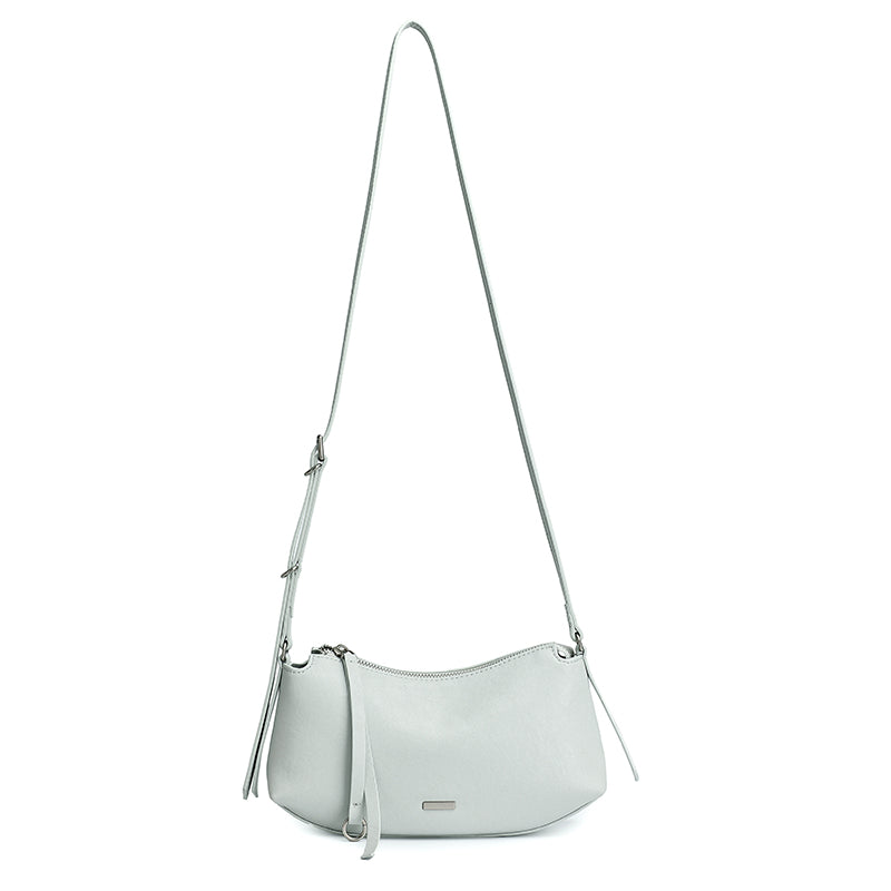 Elegant Genuine Leather Crescent Clutch Bag
