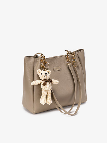Sophisticated Minimalist Pebbled Vegan Eco-Leather Tote Bag