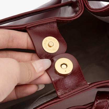 Minimalist Glossy Vegan Eco-Leather Tote Clutch Bag