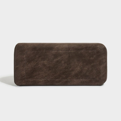 Distressed Sculptured Genuine Matte Cowhide Trapezoid Bag