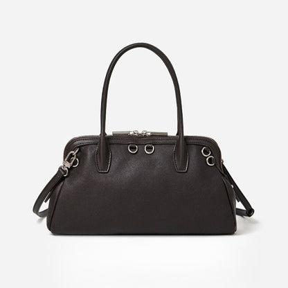 Defined Genuine Leather Boston Clutch Bag