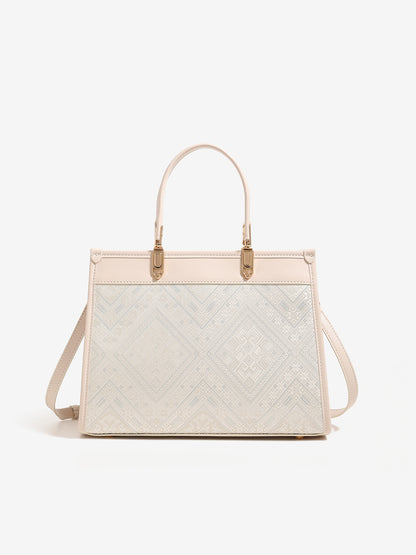 Exquisite Geometric Vegan Eco-Leather Clutch Bag