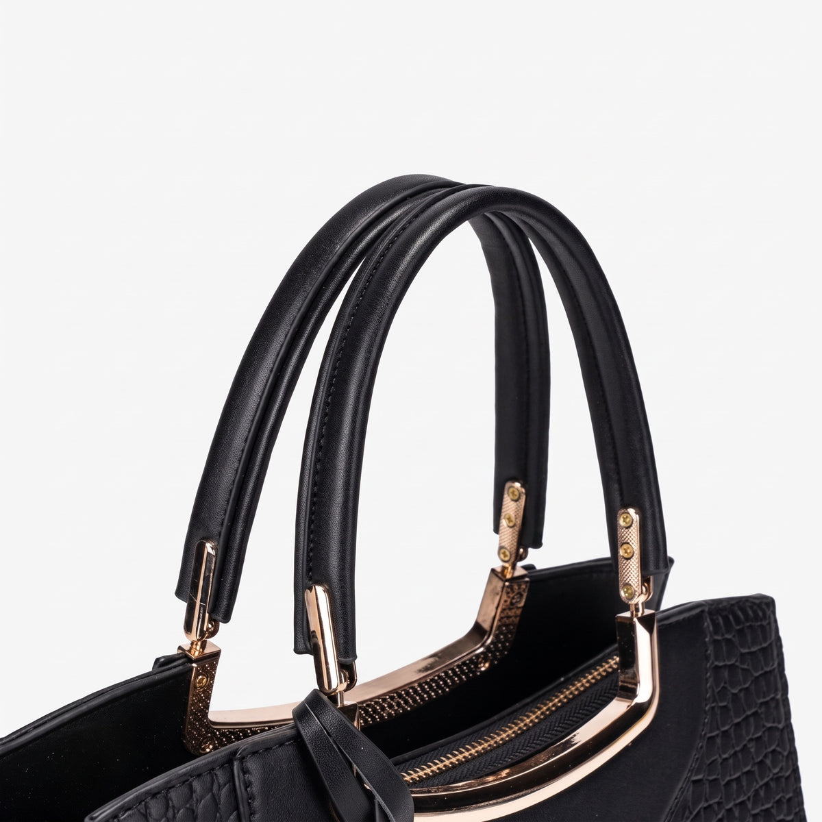 Bolso clutch clásico de cuero ecológico vegano con patrón de cocodrilo