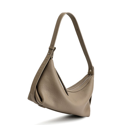 Legere, lässige Hobo-Clutch aus genarbtem echtem Leder  