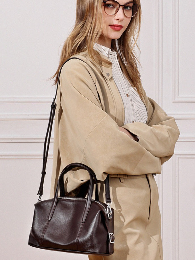 Supple Pebbled Texture Genuine Leather Pillow Clutch Bag