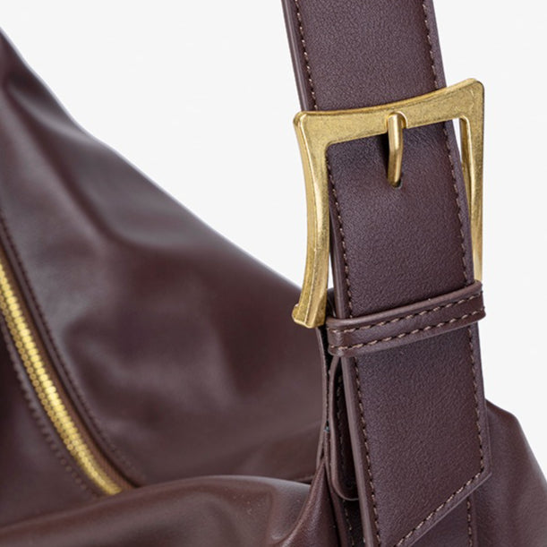 Modern Classic Large Capacity Vegan Eco-Leather Hobo Bag