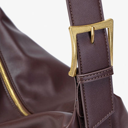 Modern Classic Large Capacity Vegan Eco-Leather Hobo Bag
