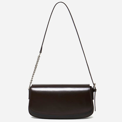 Minimalist Vintage Genuine Leather Baguette Saddle Bag