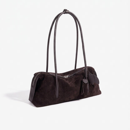 Schicke matte Baguette-Clutch aus echtem Leder