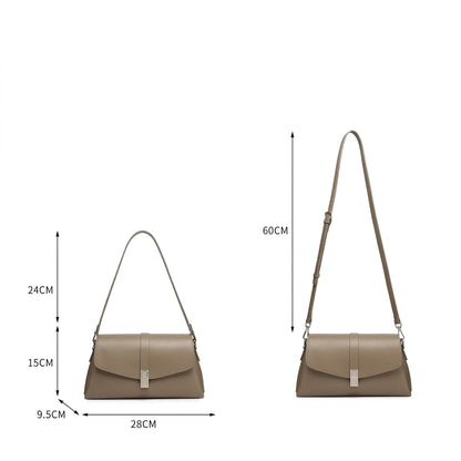 Borsa minimalista a spalla in vera pelle con fibbia H distintiva