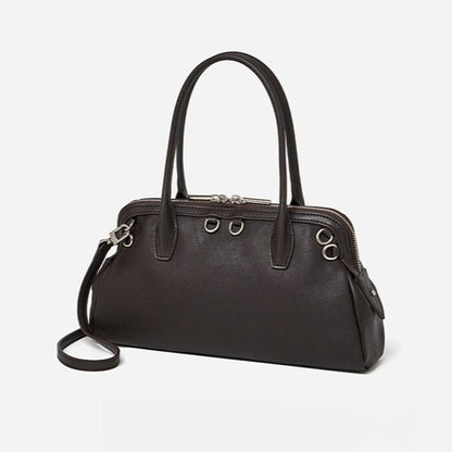 Defined Genuine Leather Boston Clutch Bag
