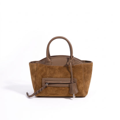 Muted Suede Genuine Leather Clutch Bag