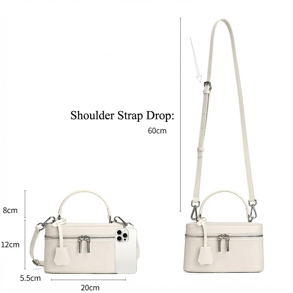 Bolso clutch cuadrado minimalista de cuero genuino