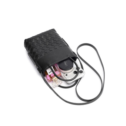 Mini borsa clutch artigianale intrecciata in vera pelle di agnello