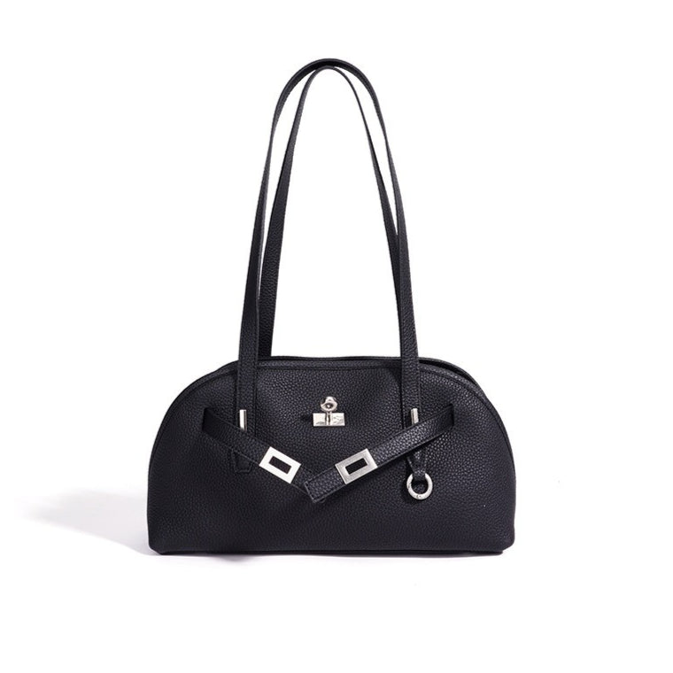 Vibrant Genuine Leather Large Capacity Half-Moon Clutch Bag