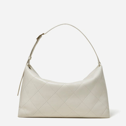 Elegant Quilted Sheepskin Leather Hobo Clutch Bag