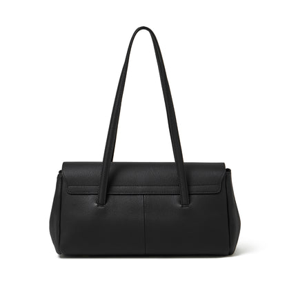 Sac pochette fourre-tout en cuir véritable à texture grainée grain de riz élégante