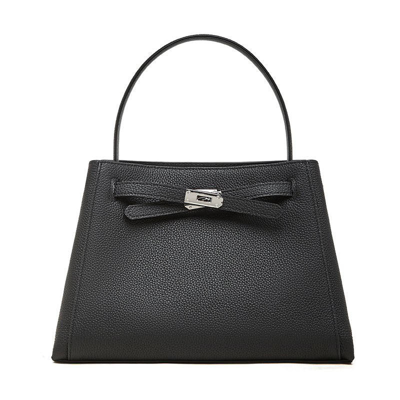 Ampia borsa tote a secchiello versatile in vera pelle Kelly sofisticata