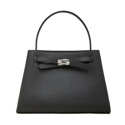 Ampia borsa tote a secchiello versatile in vera pelle Kelly sofisticata