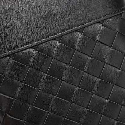Mini borsa clutch artigianale intrecciata in vera pelle di agnello