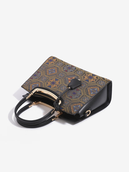 Luxurious Vegan Eco-Leather Jacquard Clutch Bag