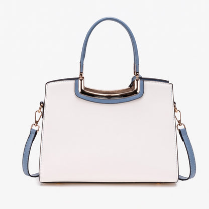 Borsa pochette elegante in ecopelle vegana ricamata a peonie, con charm