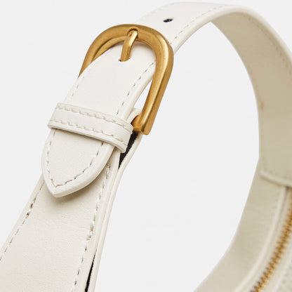 Borsa minimalista a spalla e tracolla a mezzaluna in vera pelle martellata