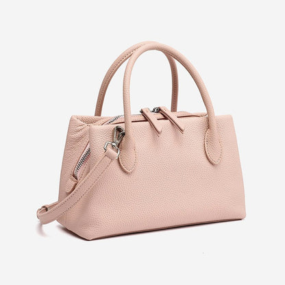 Antique Pebbled Genuine Leather Mini Tote Clutch Bag