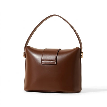 Borsa da donna in pelle genuina vintage con manico superiore e chiusura a lucchetto