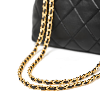 Mini sac pochette matelassé en cuir véritable mouton avec chaîne