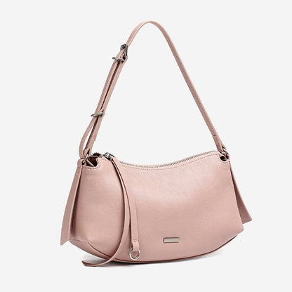 Elegant Genuine Leather Crescent Clutch Bag